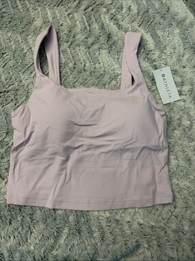Athleta Pale Mauve Square-Neck Crop Tank